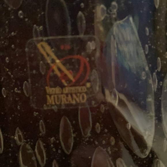 Host Pick🌟 Vetro Artistico Murano Bubble Black Oval Talk Glass Vase OOAK - Picture 2 of 8